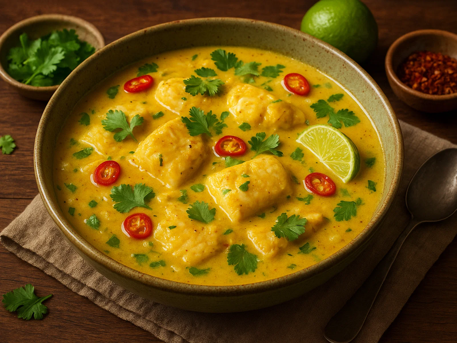 Fischcurry mit Kokos und Koriander