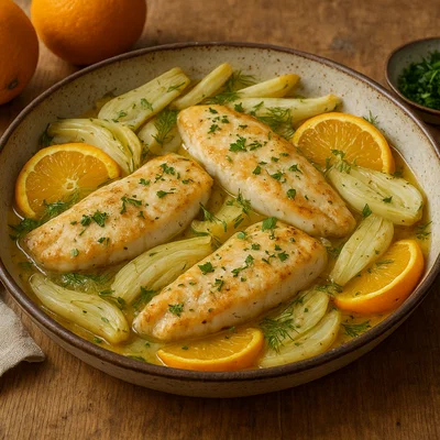Fenchel-Orangen-Seeteufel-Pfanne