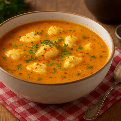 Pikantes Fischsüppchen mit Safran