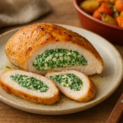 Gefüllte Hähnchenbrust mit Bärlauch-Frischkäse-Füllung