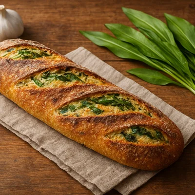 Bärlauch‑Baguette mit knuspriger Kruste