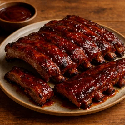 Barbecue Ribs aus dem Ofen mit rauchiger BBQ-Sauce
