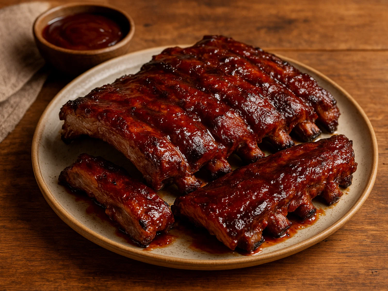 Barbecue Ribs aus dem Ofen mit rauchiger BBQ-Sauce