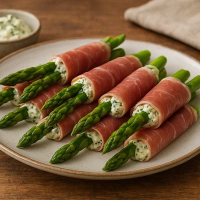 Spargel- und Schinkenröllchen mit Mascarpone