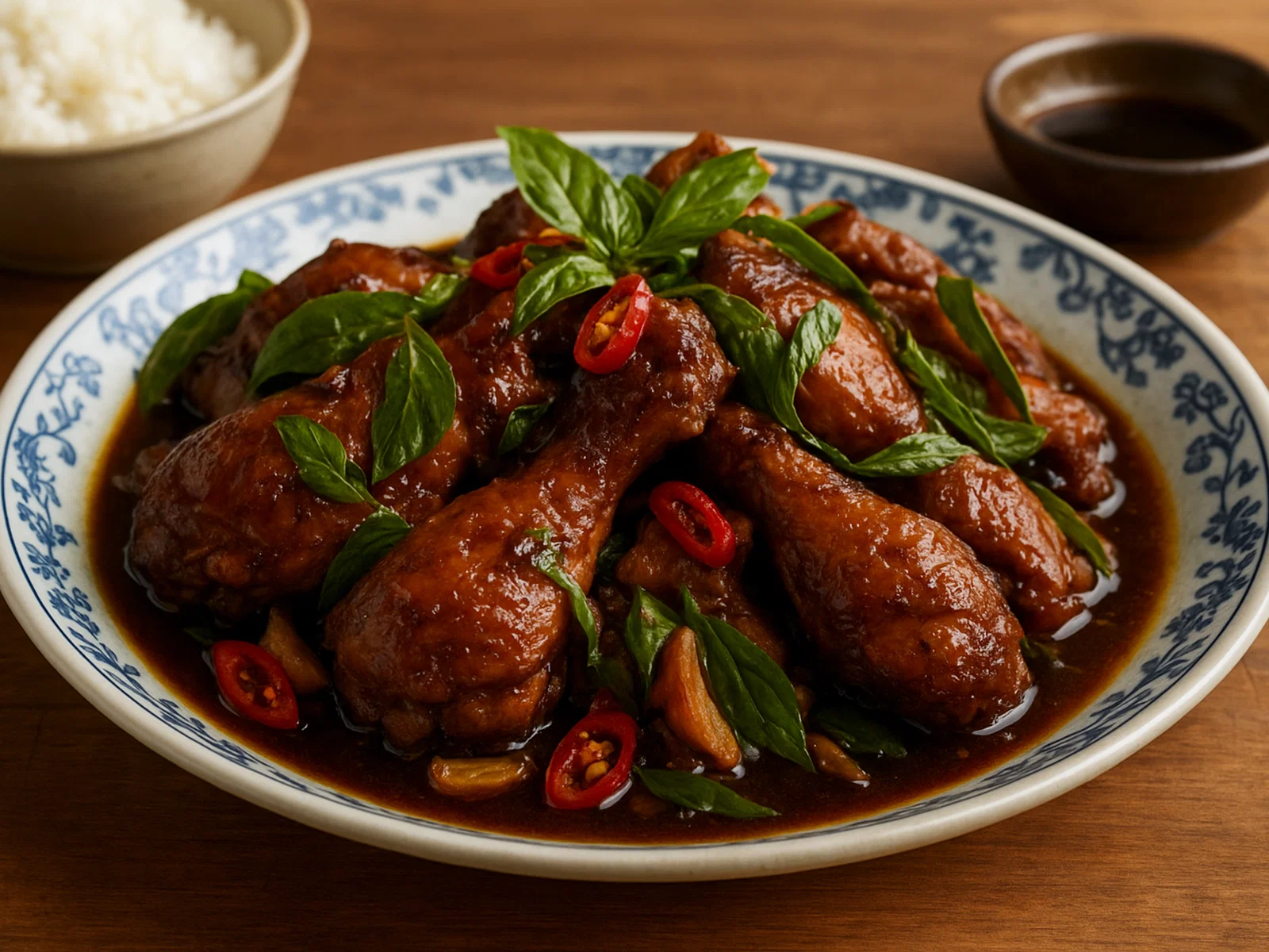 Dreierlei Huhn (San Bei Ji) – Taiwanesisches Schmorfleisch