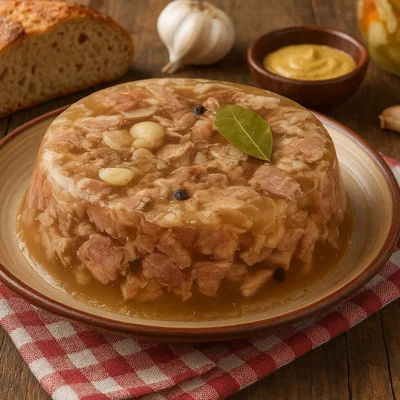 Răcitură – Rumänische Fleischsülze mit Schweinefleisch und Knoblauch