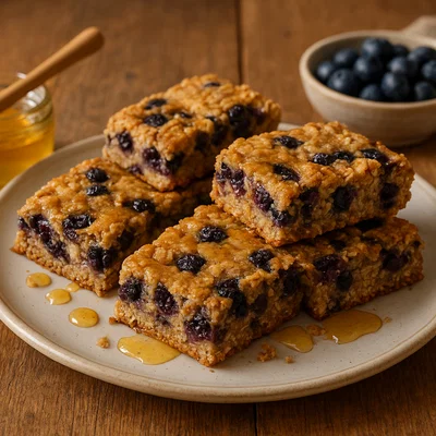 Blaubeer-Haferriegel mit Honig