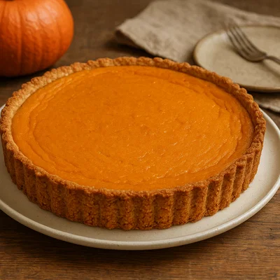 Kürbis-Mandel-Tarte mit knusprigem Mandelboden