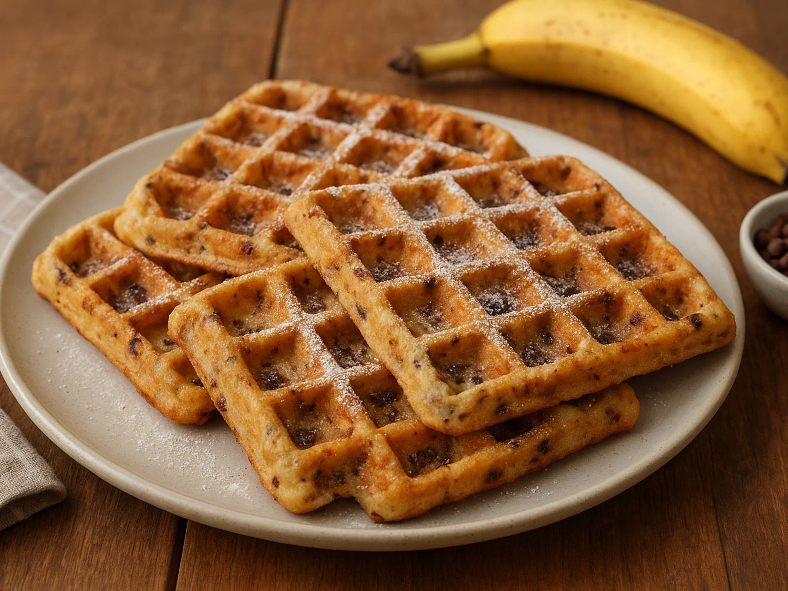 Schokoladen-Bananen-Waffeln