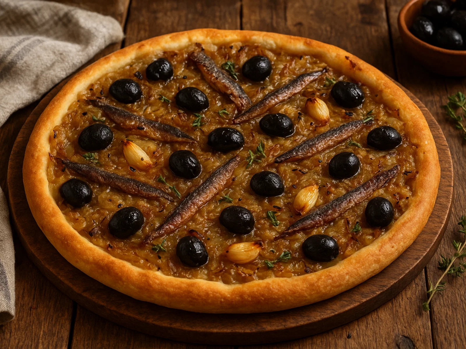 Pissaladière – provenzalische Zwiebel-Tarte mit Sardellen und Oliven
