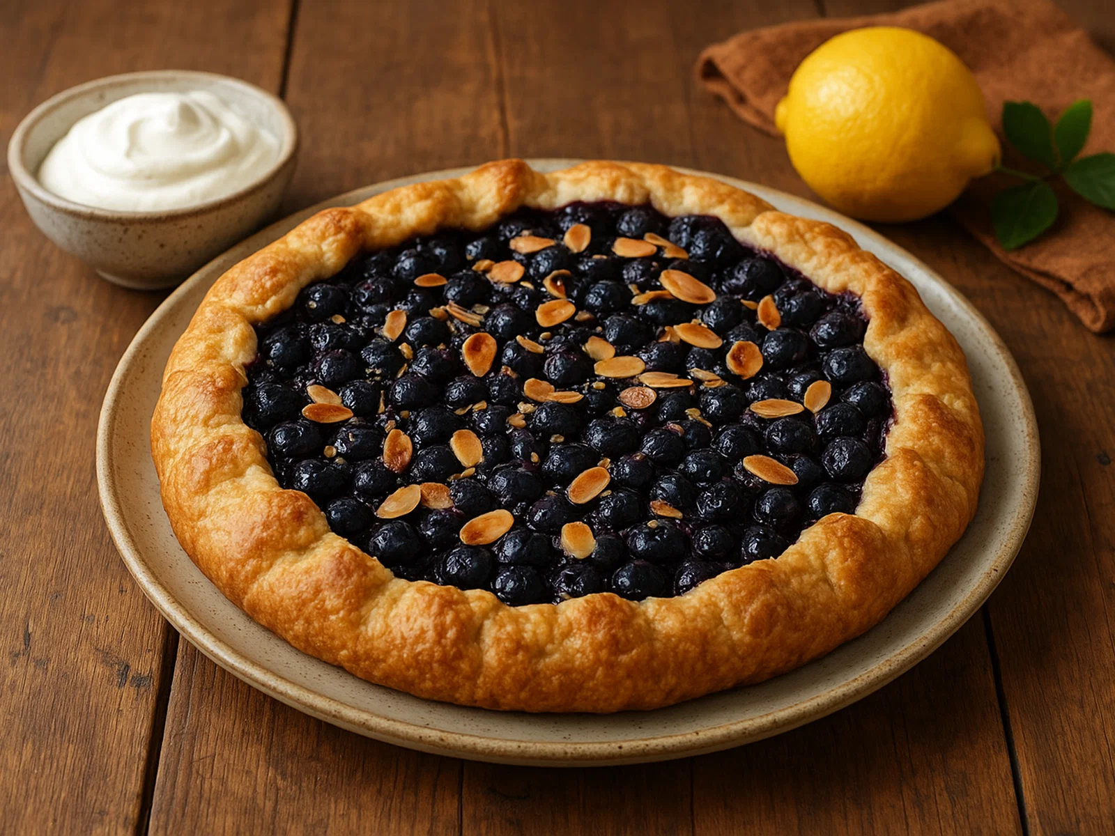 Blaubeer-Galette mit Mandeln