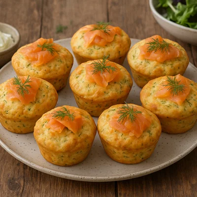 Räucherlachs-Dill-Muffins