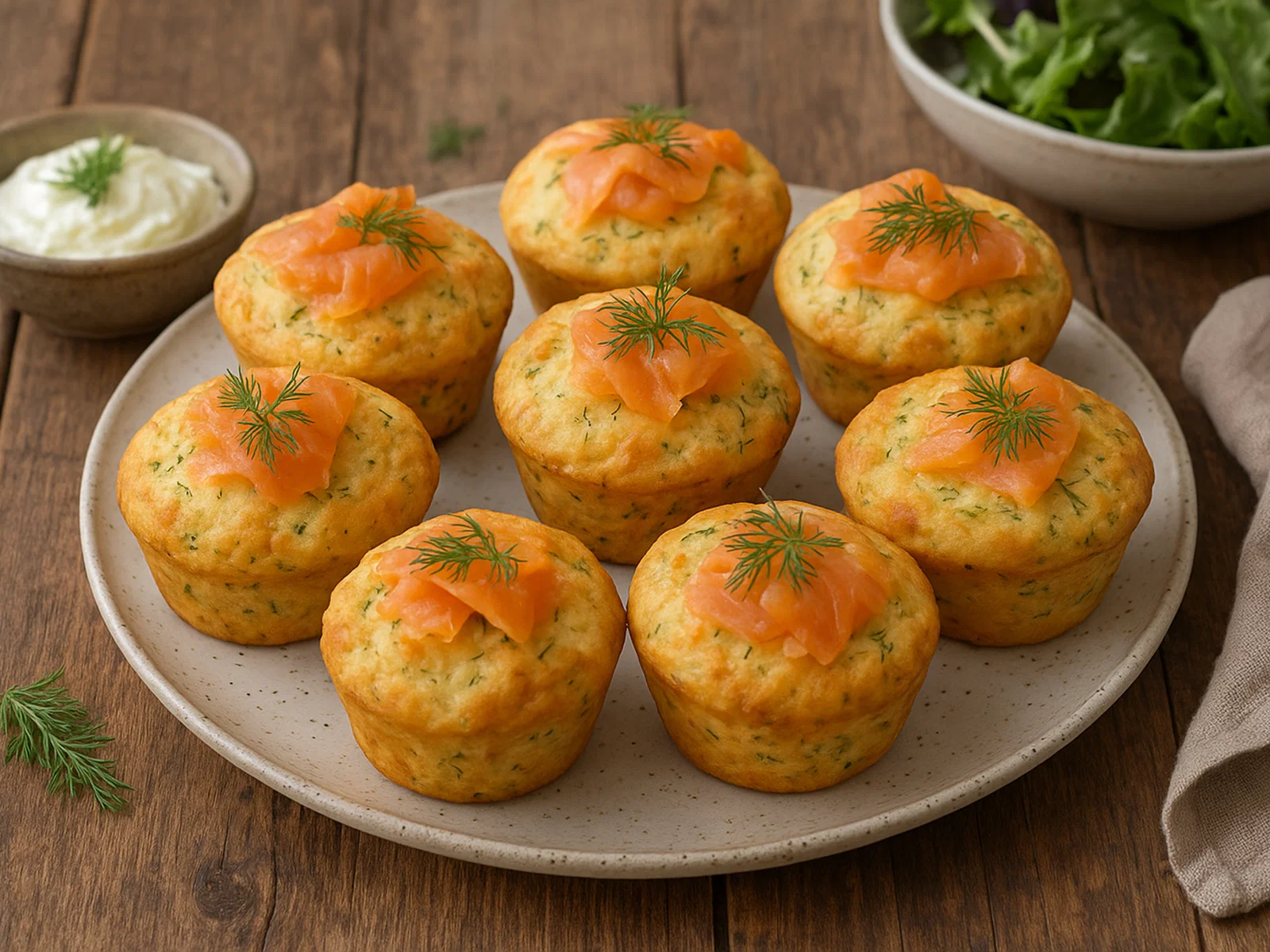 Räucherlachs-Dill-Muffins