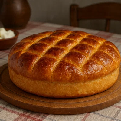 Buttrige Pogača – Balkan-Brot mit weicher Krume