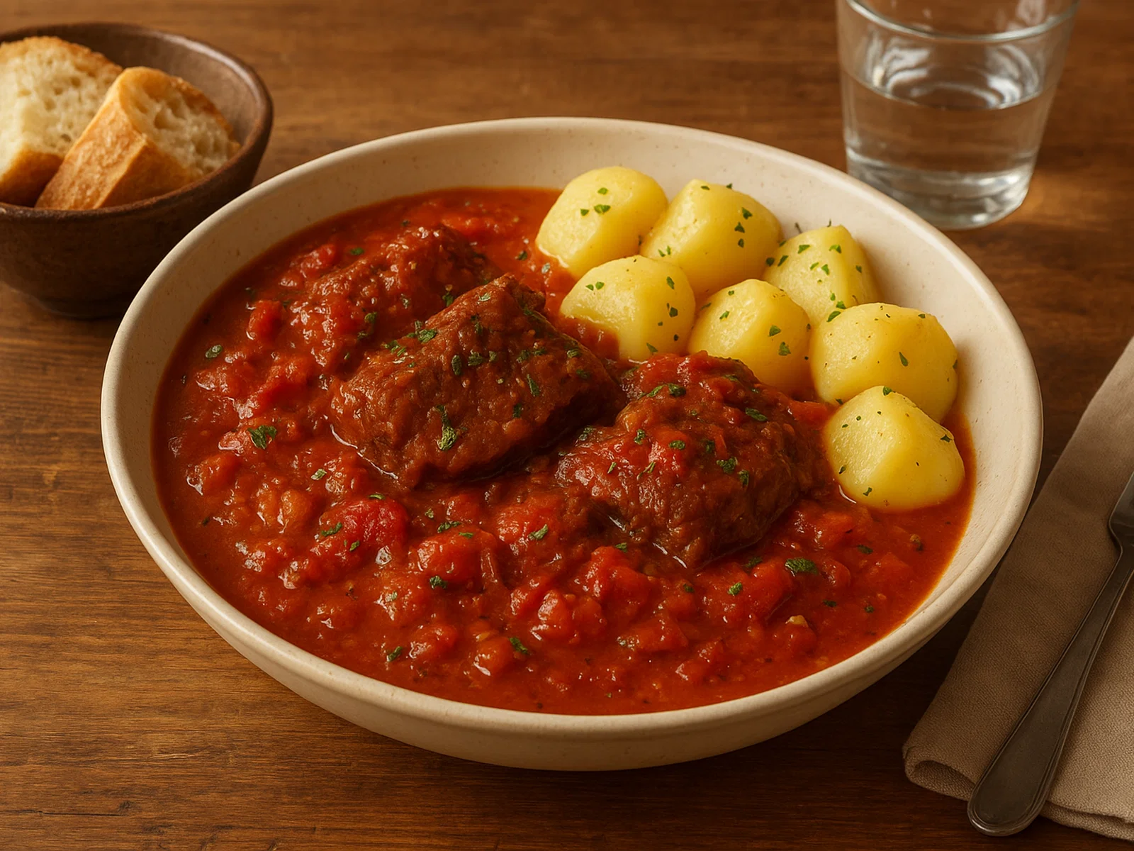 Maltesisches Rosto (Rinderschmorbraten in Tomatensauce)