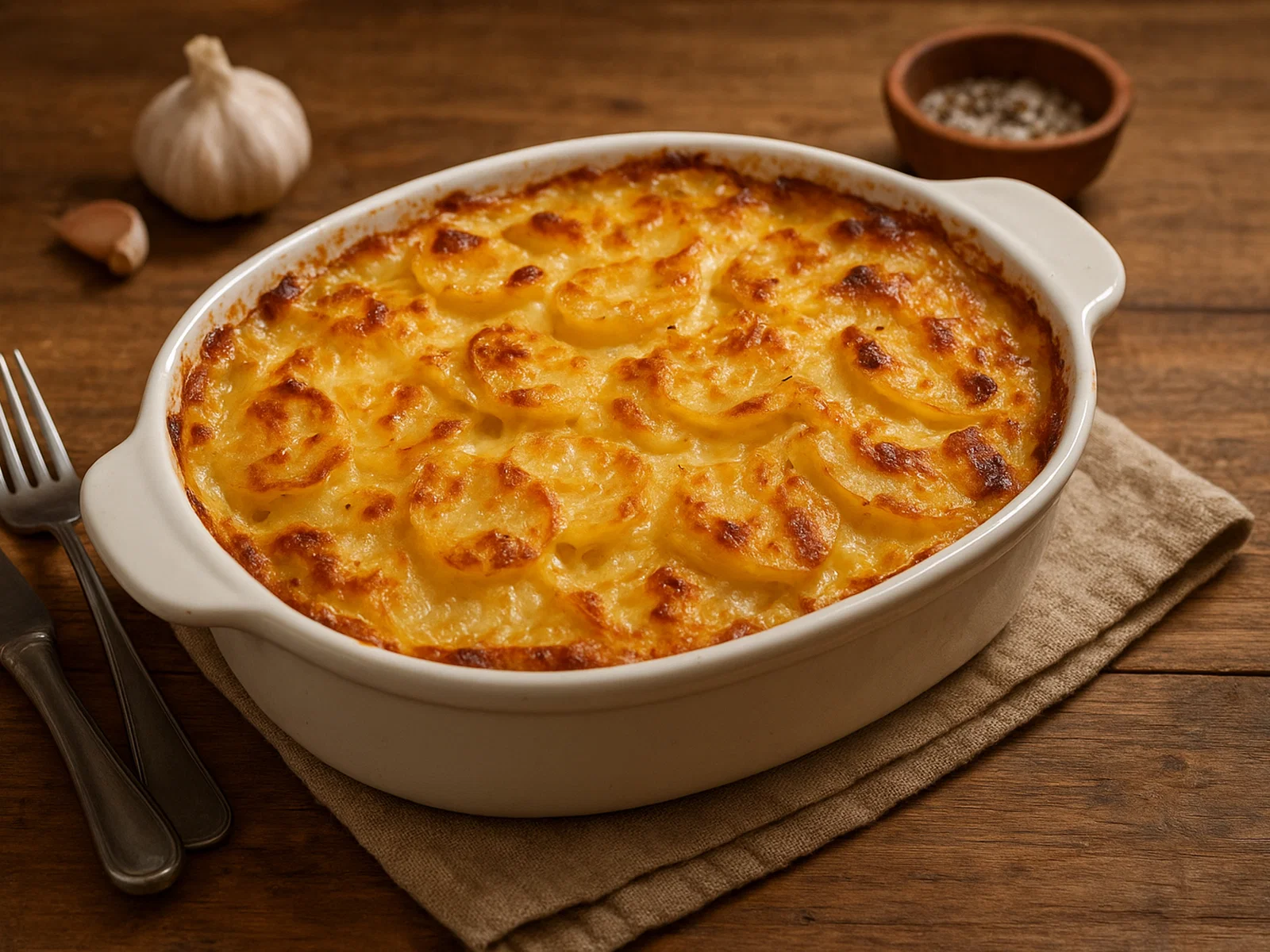Klassisches cremiges Kartoffelgratin