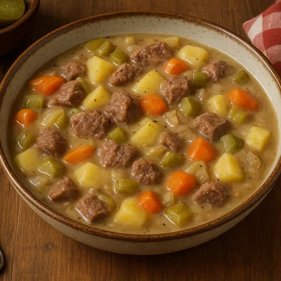Norddeutscher Lapskaus mit Rindfleisch und Kartoffeln