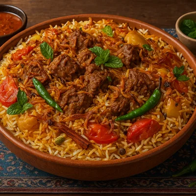Sindhi Biryani mit Lamm