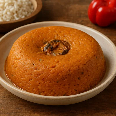 Nigerianisches Moi Moi (Gedämpfter Bohnenpudding)