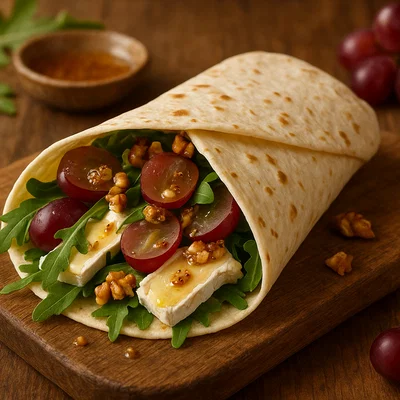 Französischer Brie-und-Trauben-Wrap