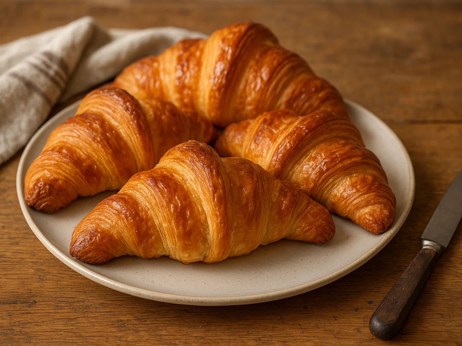 Klassische französische Croissants