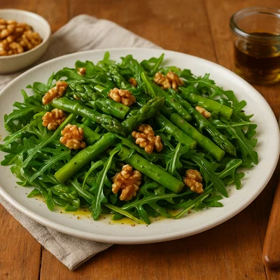 Spargelsalat mit Rucola und Walnüssen