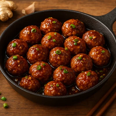 Asiatische Hackbällchen mit Ingwer-Sojasauce