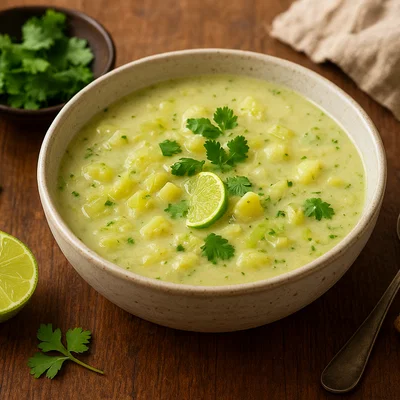 Spitzkohl-Suppe mit Ingwer und Kokosmilch