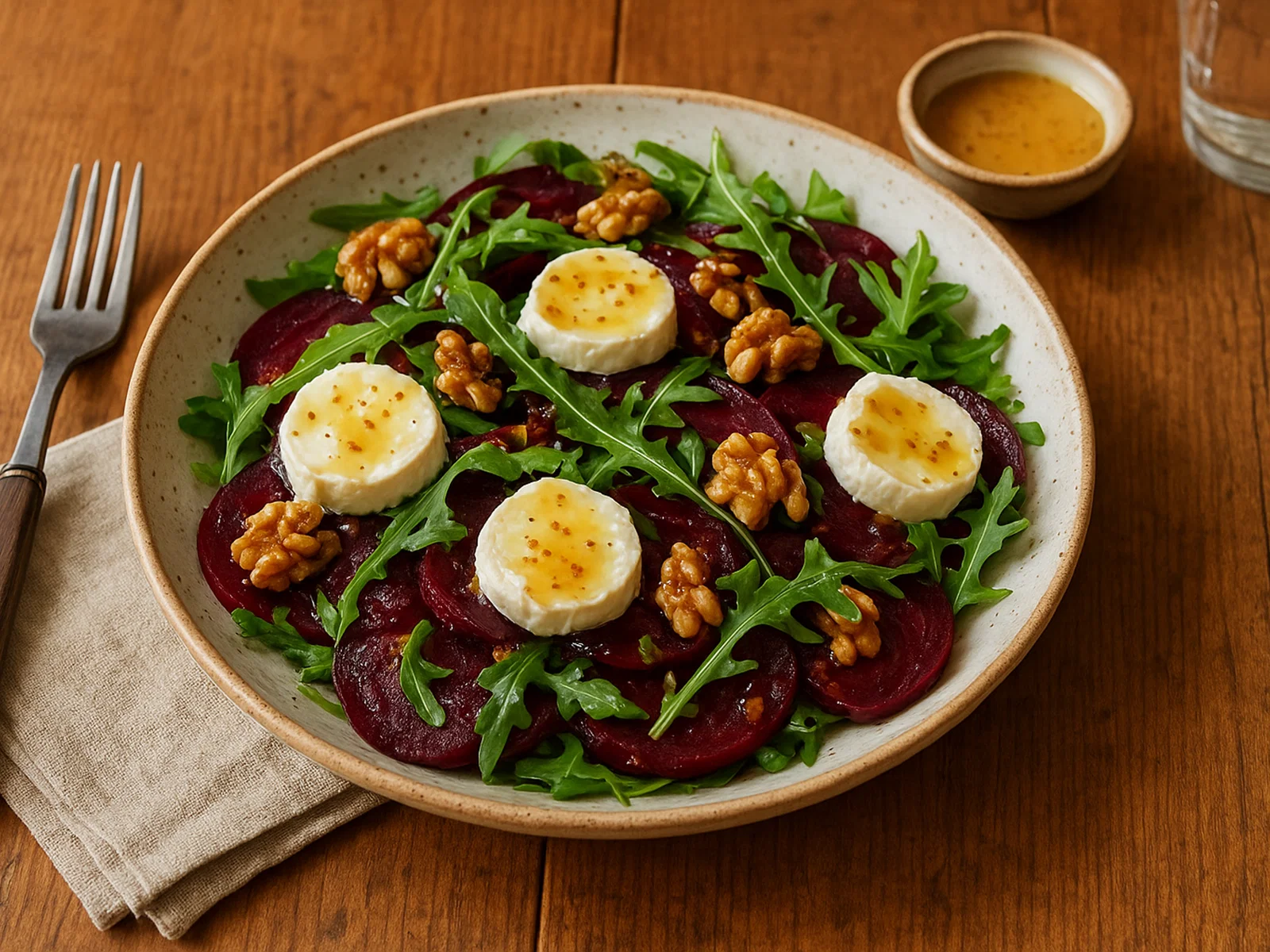 Rote-Bete-Salat mit Ziegenkäse und Honig-Dressing