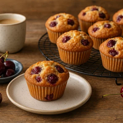 Saftige Kirsch-Muffins mit feiner Vanillenote