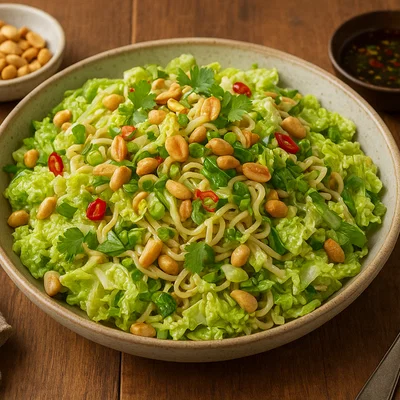 Chinakohl-Nudelsalat mit Erdnüssen