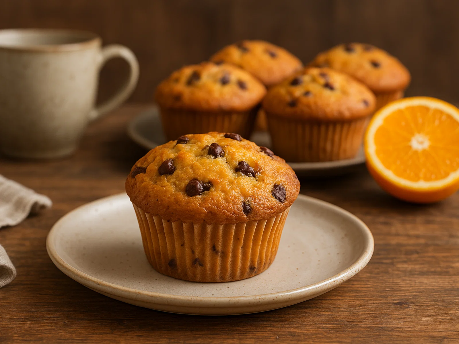Saftige Orangen-Schoko-Chip-Muffins