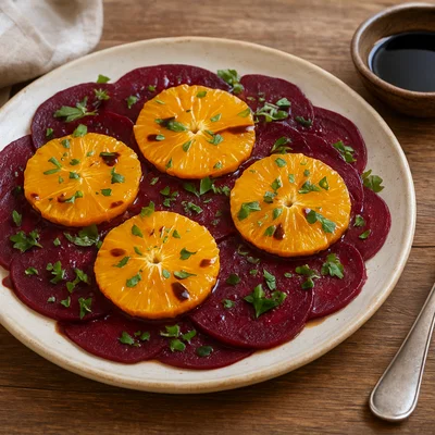 Rote-Bete-Carpaccio mit Orangen und Balsamico