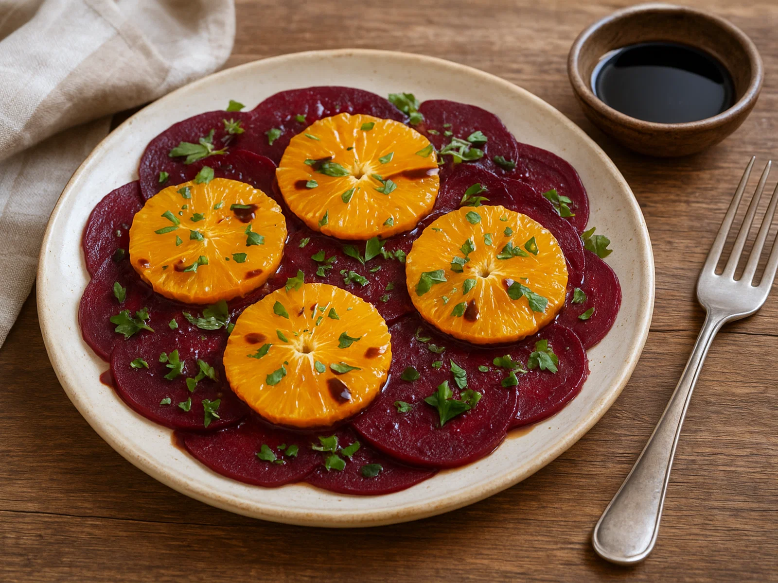 Rote-Bete-Carpaccio mit Orangen und Balsamico