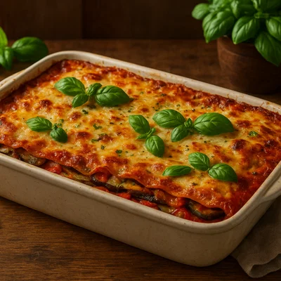 Herzhafte Gemüselasagne mit mediterranen Kräutern