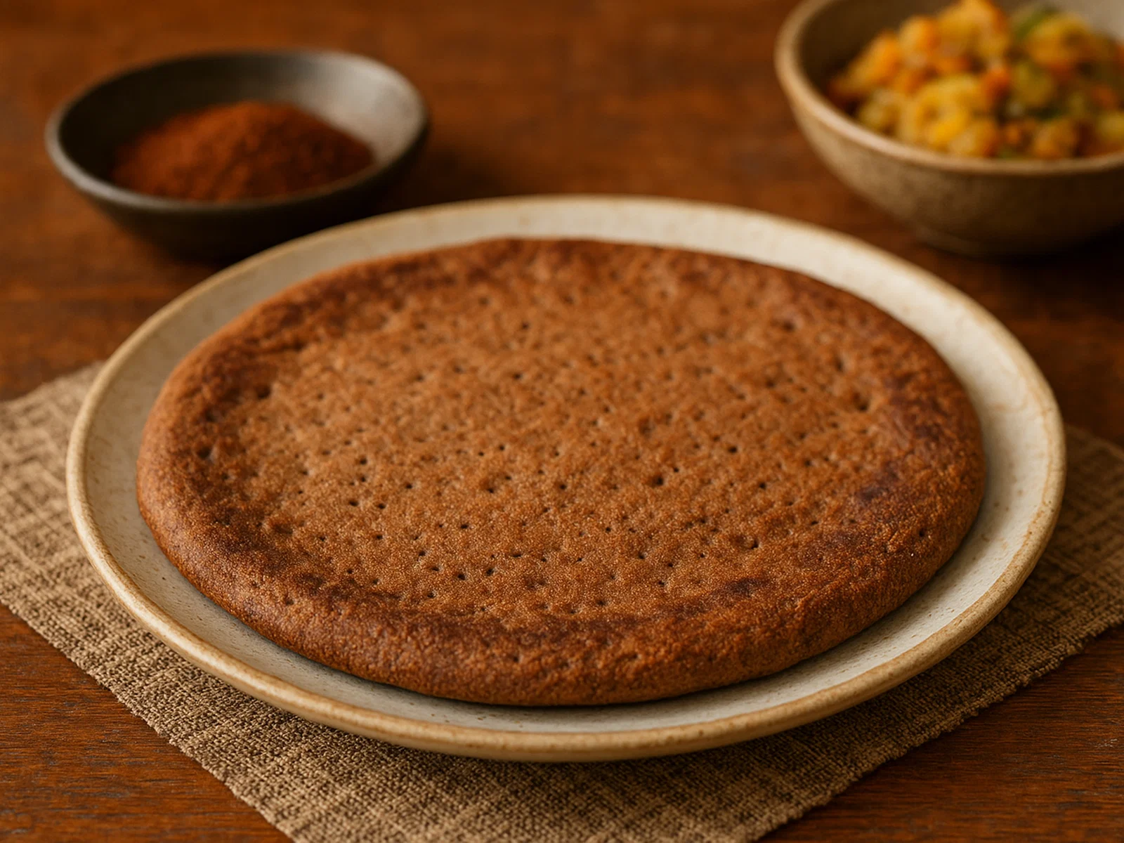 Taita – Fermentiertes Fladenbrot aus Teff (Äthiopischer Sauerteigfladen)
