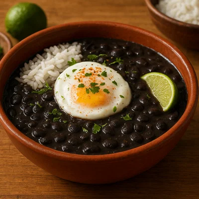 Kostarikische Sopa Negra (Schwarze-Bohnen-Suppe)