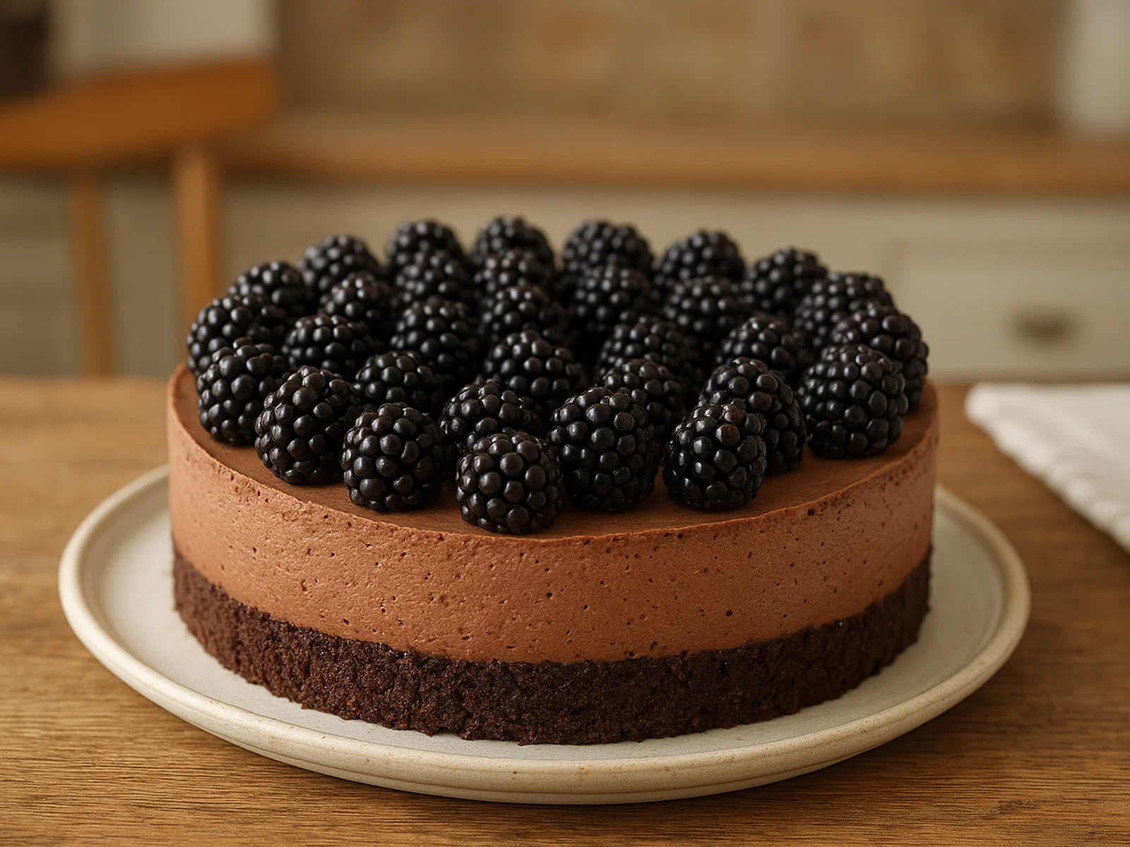 Brombeer-Schokoladen-Torte mit Frischkäsecreme