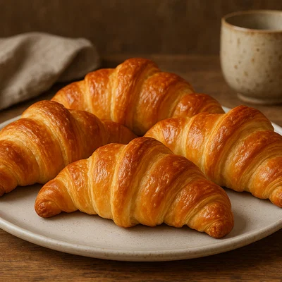 Französische Croissants aus Plunderteig