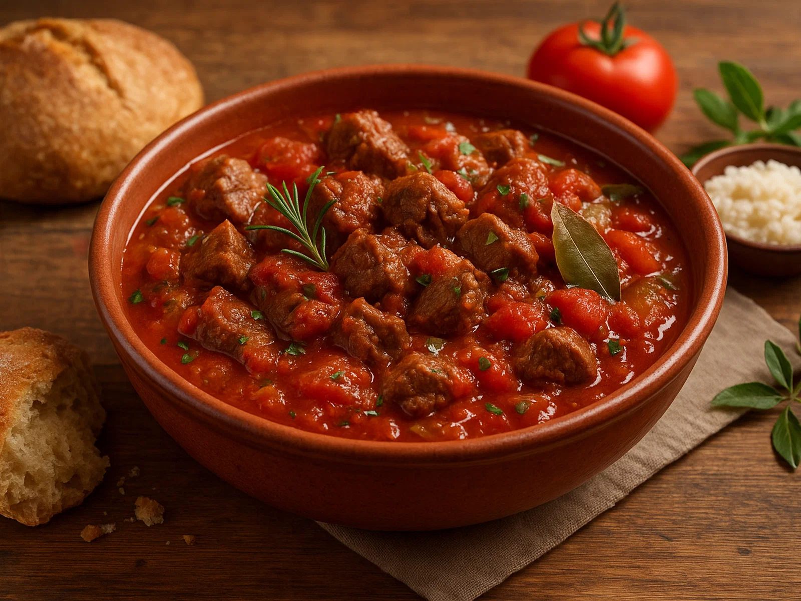 Mediterrane Salona (würziger Tomaten-Fleischeintopf)