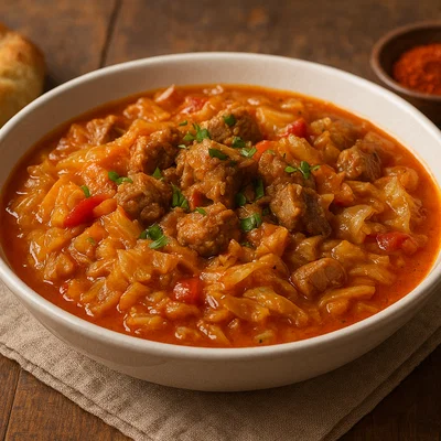 Kuru Kapuska (Türkischer Eintopf mit Fleisch und Weißkohl)