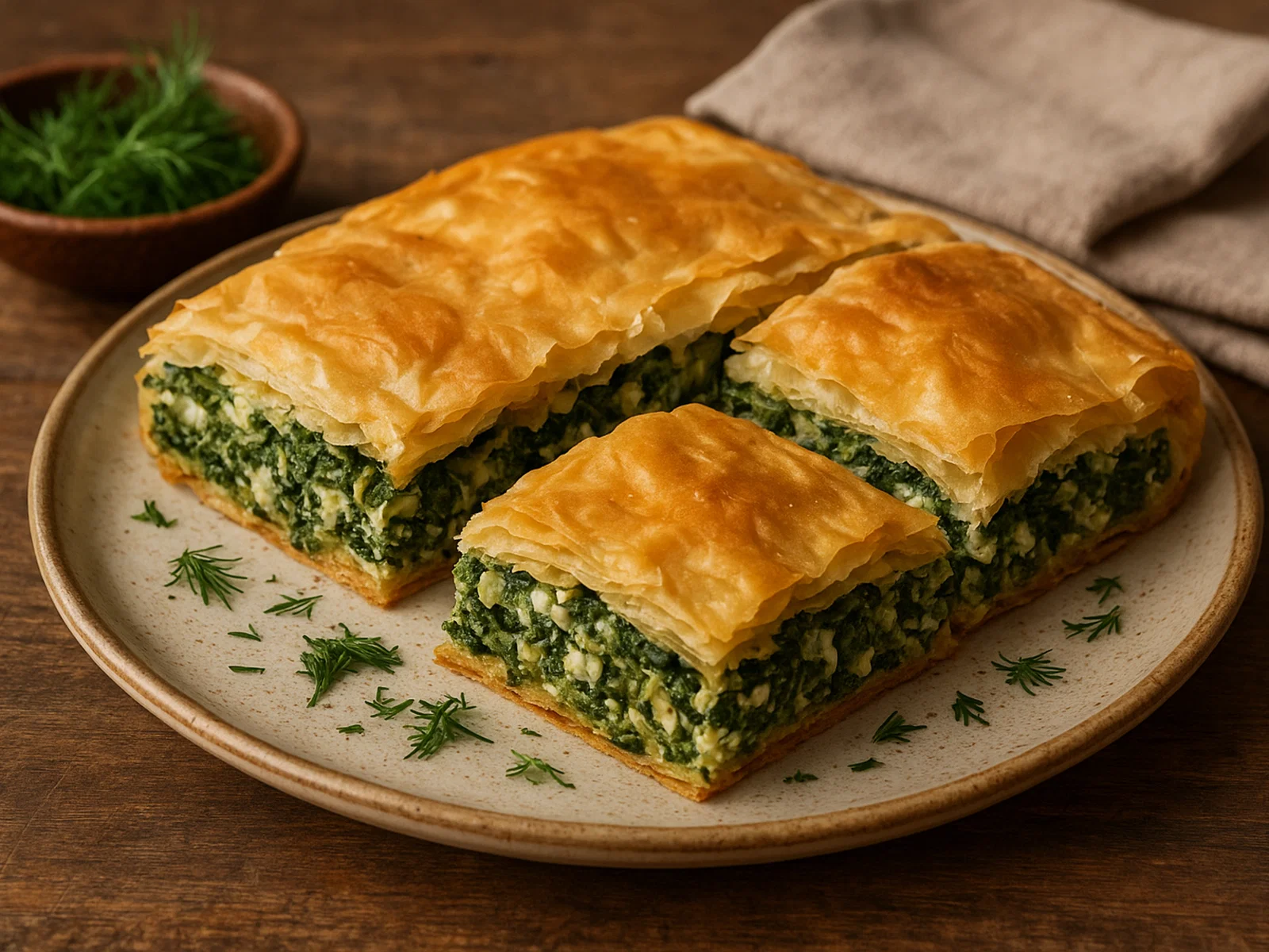 Spanakopita – Griechischer Spinat-Feta-Strudel