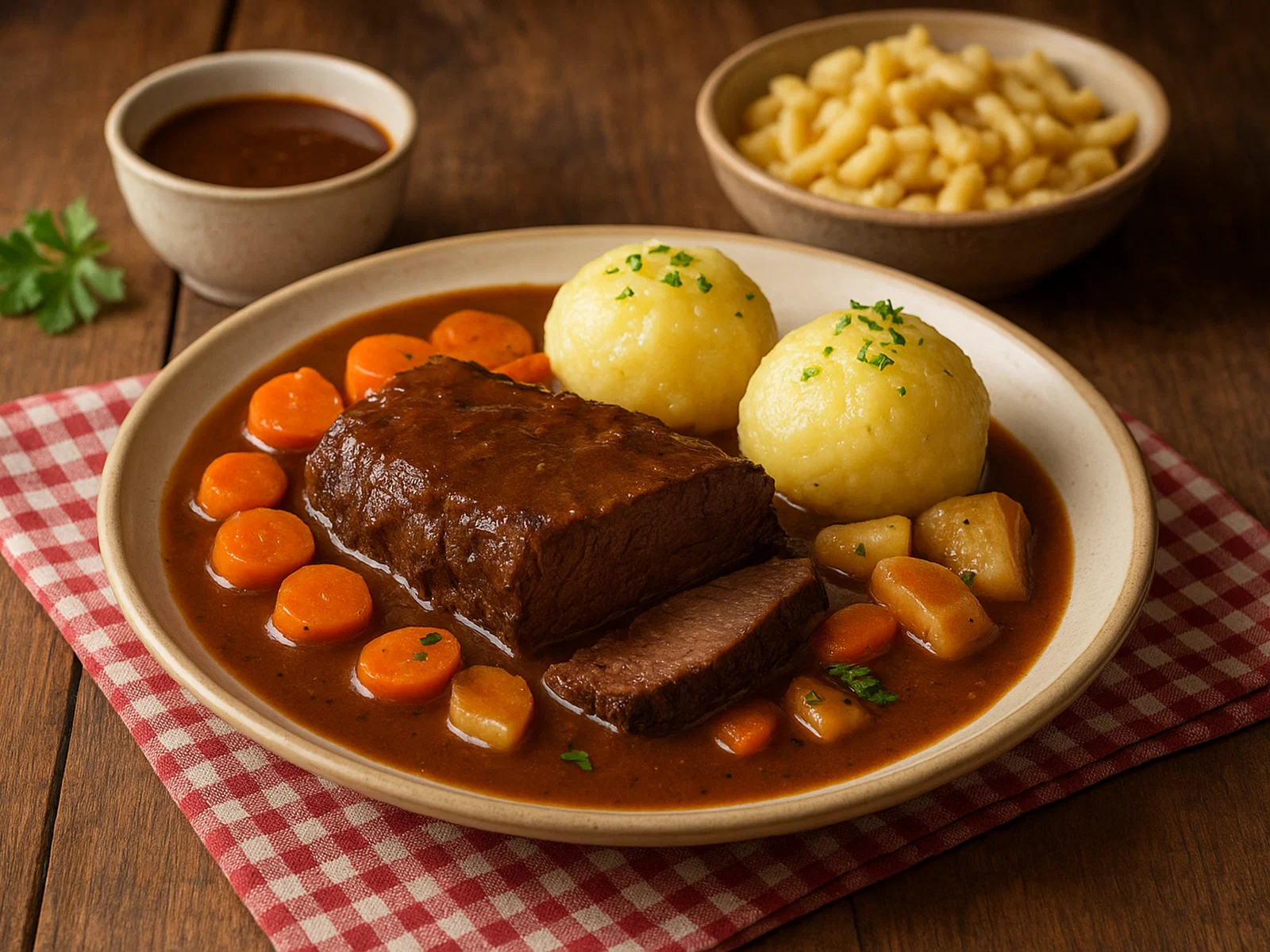 Königklause – Festlicher Schmorbraten in samtiger Kräutersauce