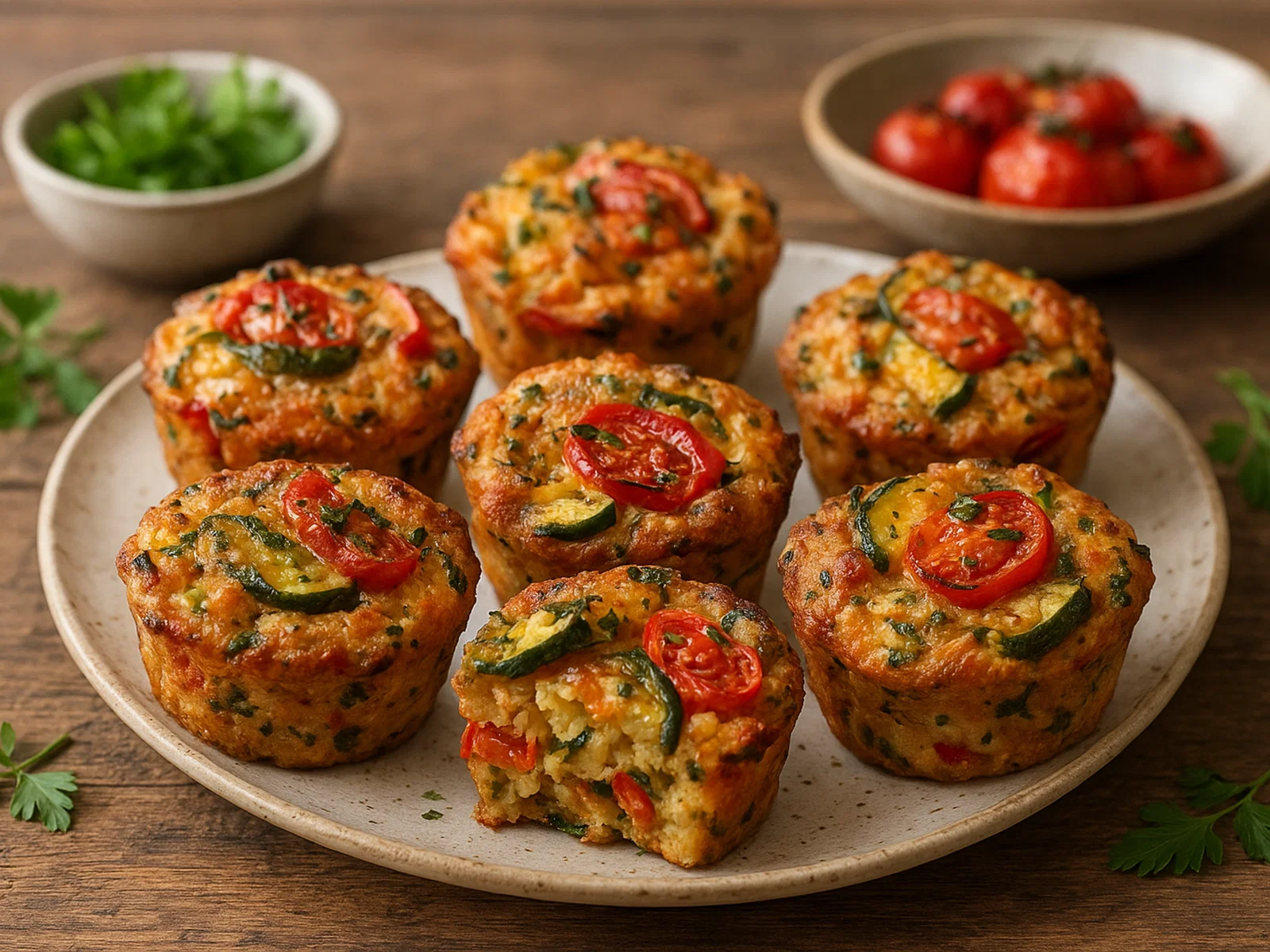 Herzhafte Gegrillte Gemüse-Muffins mit Kräutern