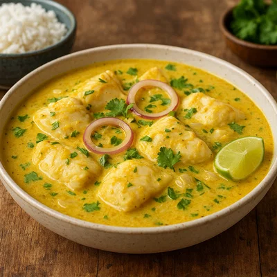 Fisch in Lolo (Fisch in würziger Kokosmilch)