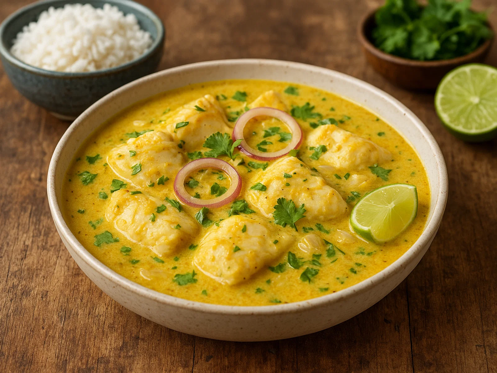 Fisch in Lolo (Fisch in würziger Kokosmilch)
