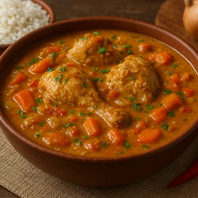 Caldo de Mancarra – Westafrikanischer Erdnuss-Hähnchen-Eintopf