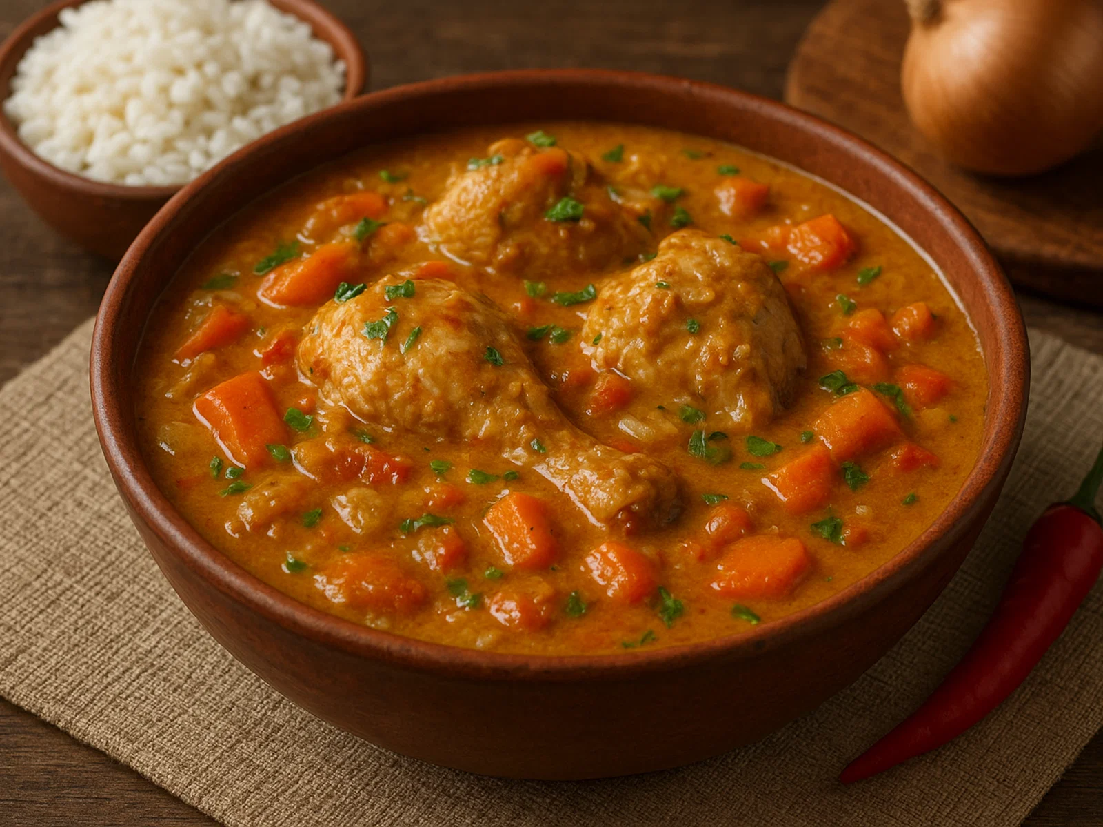 Caldo de Mancarra – Westafrikanischer Erdnuss-Hähnchen-Eintopf