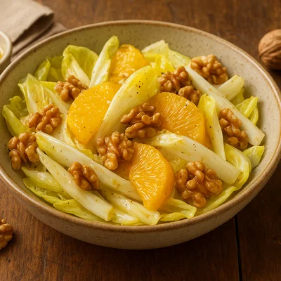 Chicorée-Salat mit Orangen und Walnüssen