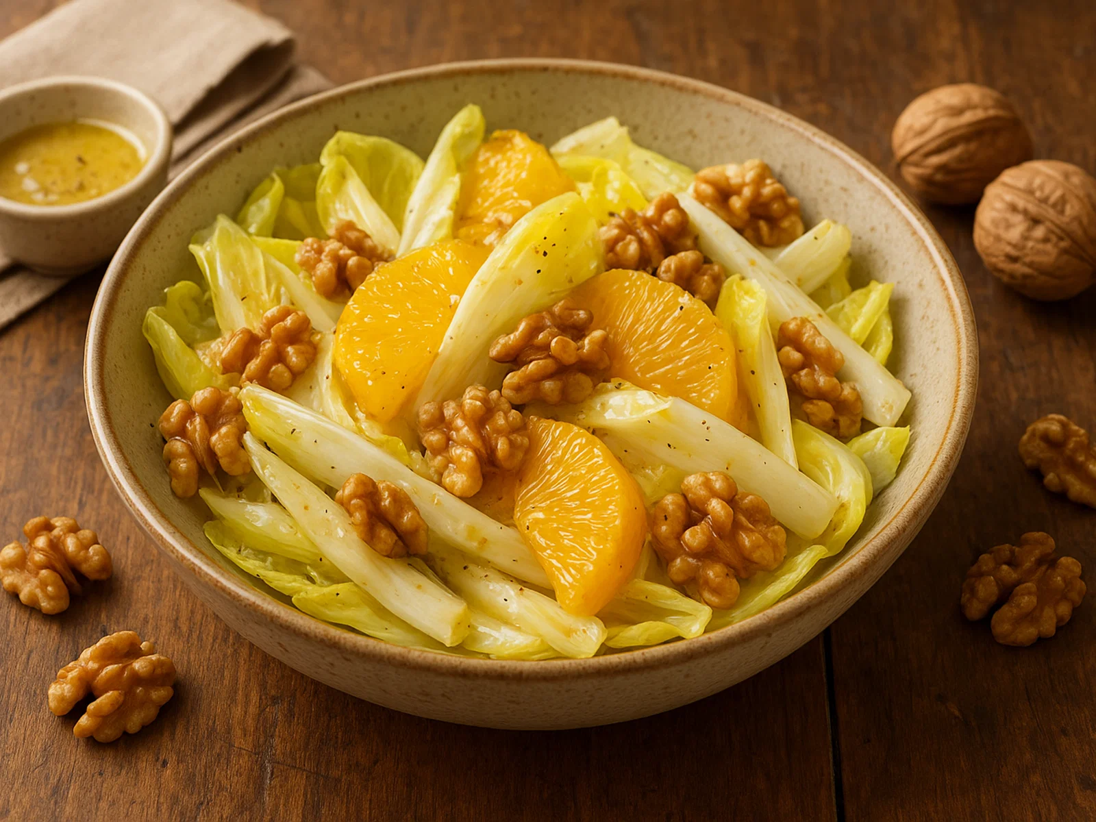 Chicorée-Salat mit Orangen und Walnüssen